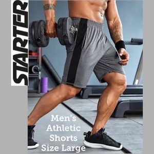 Comfort Athletic Shorts Stretch Waistband Mens Athletic Shorts Size Large Gray